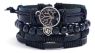PULSERA ARBOL DE LA VIDA COLOR NEGRO BUDA AZUL