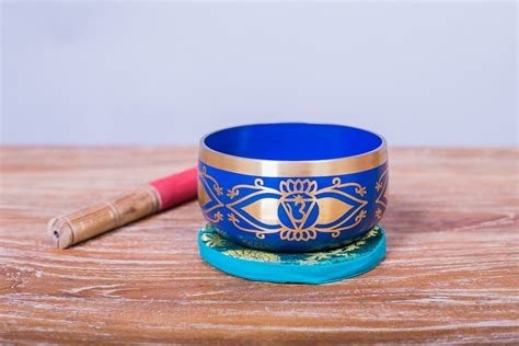 CUENCO TIBETANO BRONCE AZUL FLOR DE LOTO
