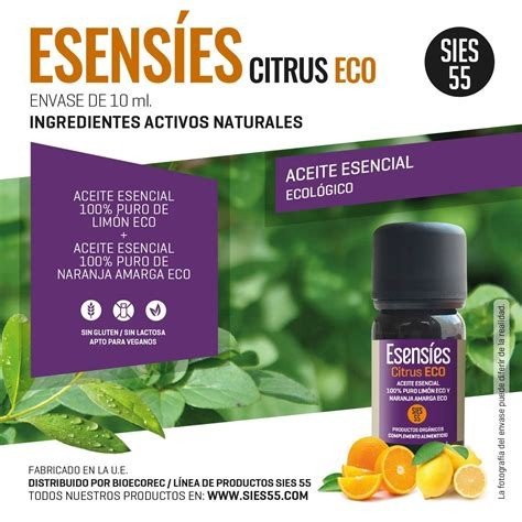 ACEITE ESENCIAL ESENSIES CITRUS LIMON Y NARANJA AMARGA 10 ML SIES 55