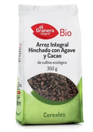 ARROZ INTEGRAL HINCHADO CON AGAVE Y CACAO BIO 350G EL GRANERO