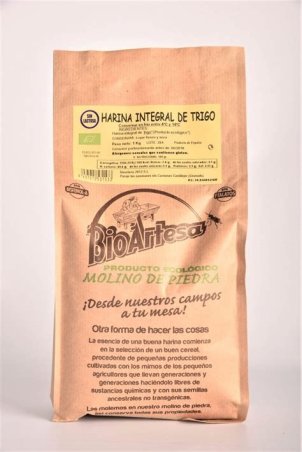HARINA DE TRIGO INTEGRAL 1KG. BIOARTESA