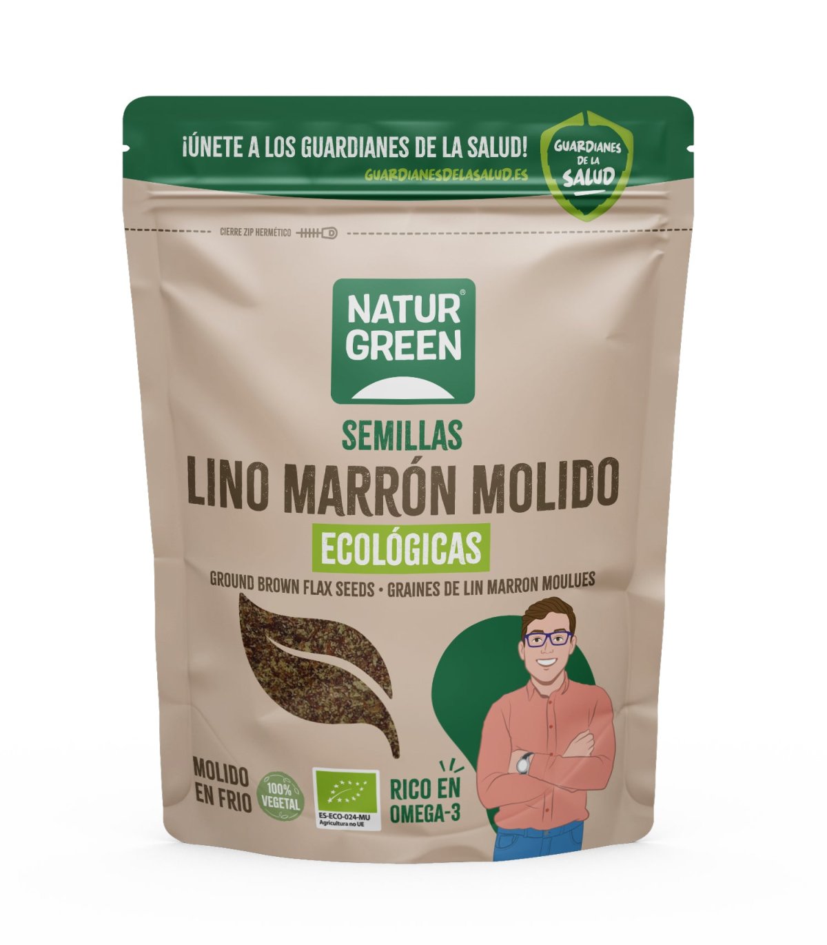 Lino Marrón Ecológico Molido 225g NaturGreen