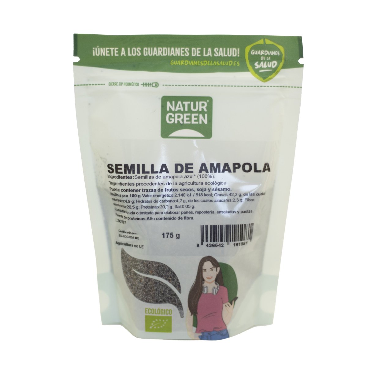 Semillas de Amapola Bio NaturGreen 175g