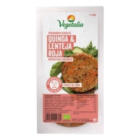 HAMBURGUESA QUINOA Y LENTEJA ROJA VEGETALIA
