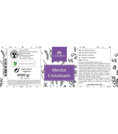 MENTOL CRISTALIZADO CAMASSIA 50 GR