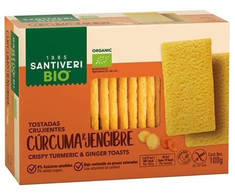 TOSTADAS CRUJIENTES CURCUMA Y JENGIBRE SANTIVERI