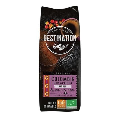 CAFE COLOMBIA PURO ARABICA MOLIDO BIO, 250 G DESTINATION