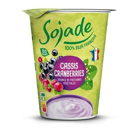 YOGUR SOJADE CASSIS CRANBERRY 400 G.