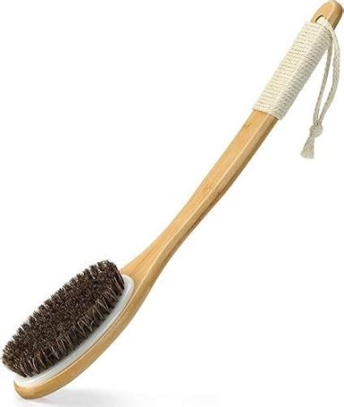 ESCOBILLA DE BAMBU LARGO PARA DUCHA