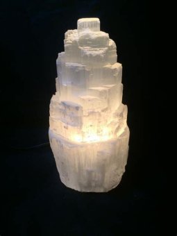 LAMPARA DE SELENITA CATEDRAL 20-25 CMS