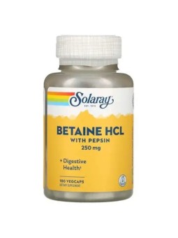 BETAINE HCL PEPSIN 250 MG C/180 CAPS SOLARAY