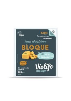 BLOQUE VEGANO SABOR CHEDDAR 200 GR VIOLIFE