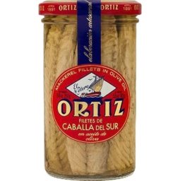 FILETES DE CABALLA EN ACEITE OLIVA VIRGEN EXTRA  250 G-ORTIZ