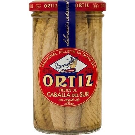 FILETES DE CABALLA EN ACEITE OLIVA VIRGEN EXTRA  250 G-ORTIZ