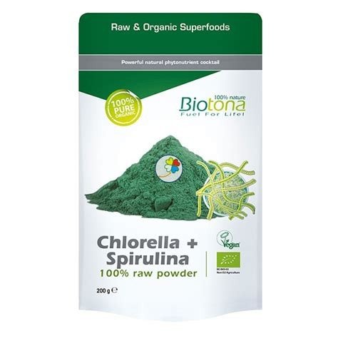 CHLORELLA+SPIRULINA POLVO 200GR BIOTONA