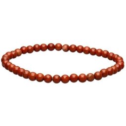 PULSERA BOLAS MINERAL JASPE ROJO