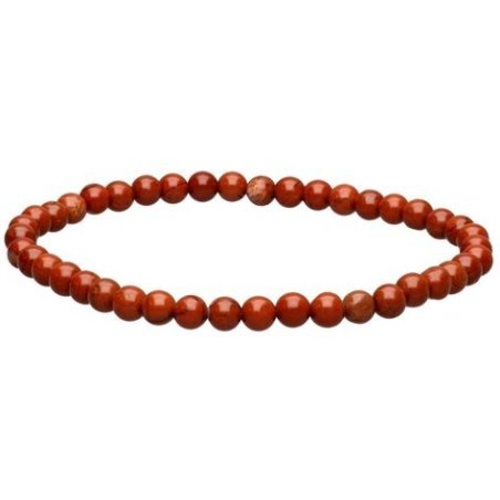 PULSERA BOLAS MINERAL JASPE ROJO