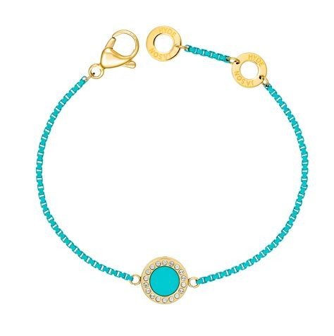 PULSERA CHIP CON CADENA TURQUESINA
