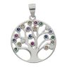 COLGANTE ARBOL DE LA VIDA PLATA CON PIEDRAS