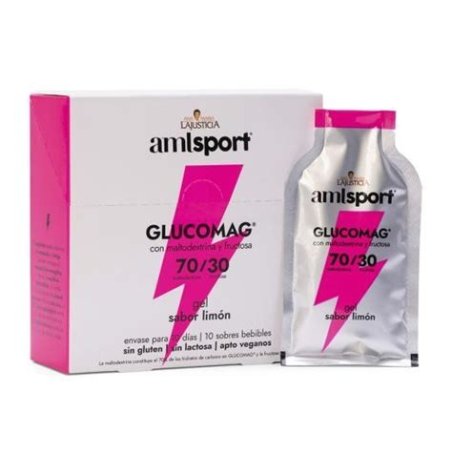 AMLSPORT GLUCOMAG70/30 GEL LIMON 10 SOBRES 30 ML
