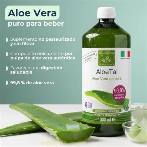ZUMO DE ALOE VERA 99,8% CON PULPA 1L FINCA RICA