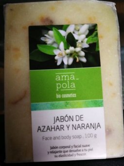 PASTILLA DE JABON NARANJA Y AZAHAR 100 GR AMAPOLA