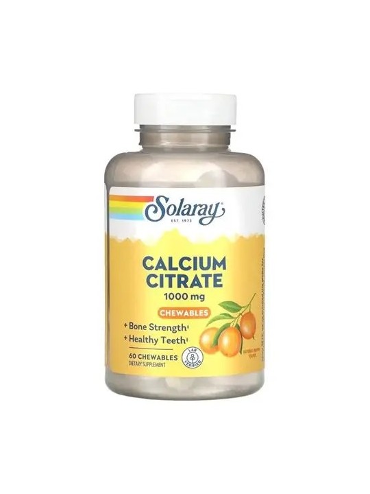 CALCIUM CITRATE MASTICABLE NARANJA 100MG 60 PASTILLAS SOLARAY