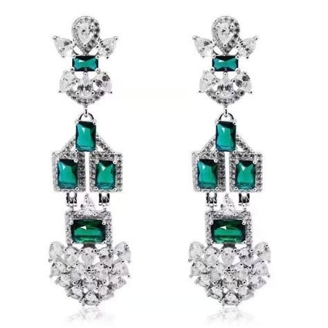 PENDIENTES CIRCONITA ESMERALDA PLATA DE LEY