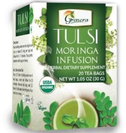 INFUSION DE MORINGA CON HOJAS DE TULSI LATA