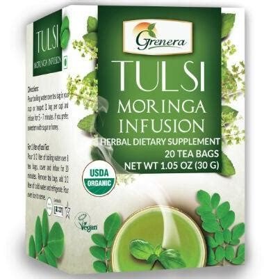 INFUSION DE MORINGA CON HOJAS DE TULSI LATA