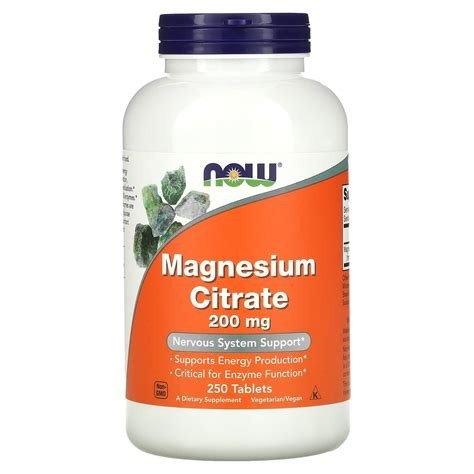 CITRATO DE MAGNESIO 200 MG 250 TABLETA