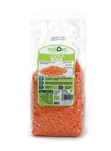 TOOBIO LENTEJA ROJA CORAL (MITADES) BIO 500GRS