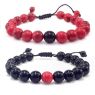 PULSERA ENLAZADA ROJO NEGRO