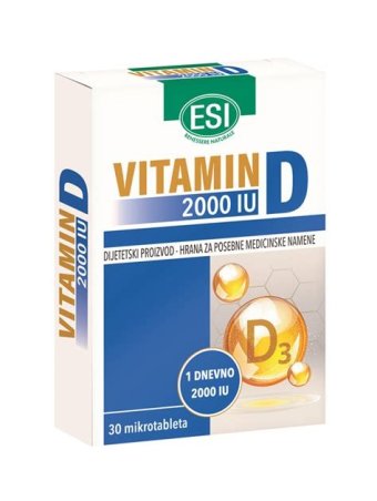 VITAMINA D3 30 TABLETAS 2000 UI ESI