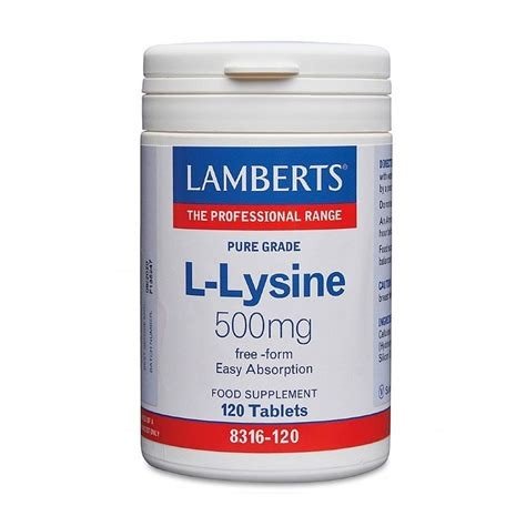 L-LYSINE 500MG 120 TABLETAS LAMBERTS