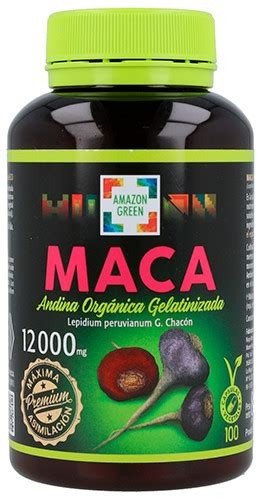 Maca Gelatinizada Premium 100 Capsulas Amazon Green