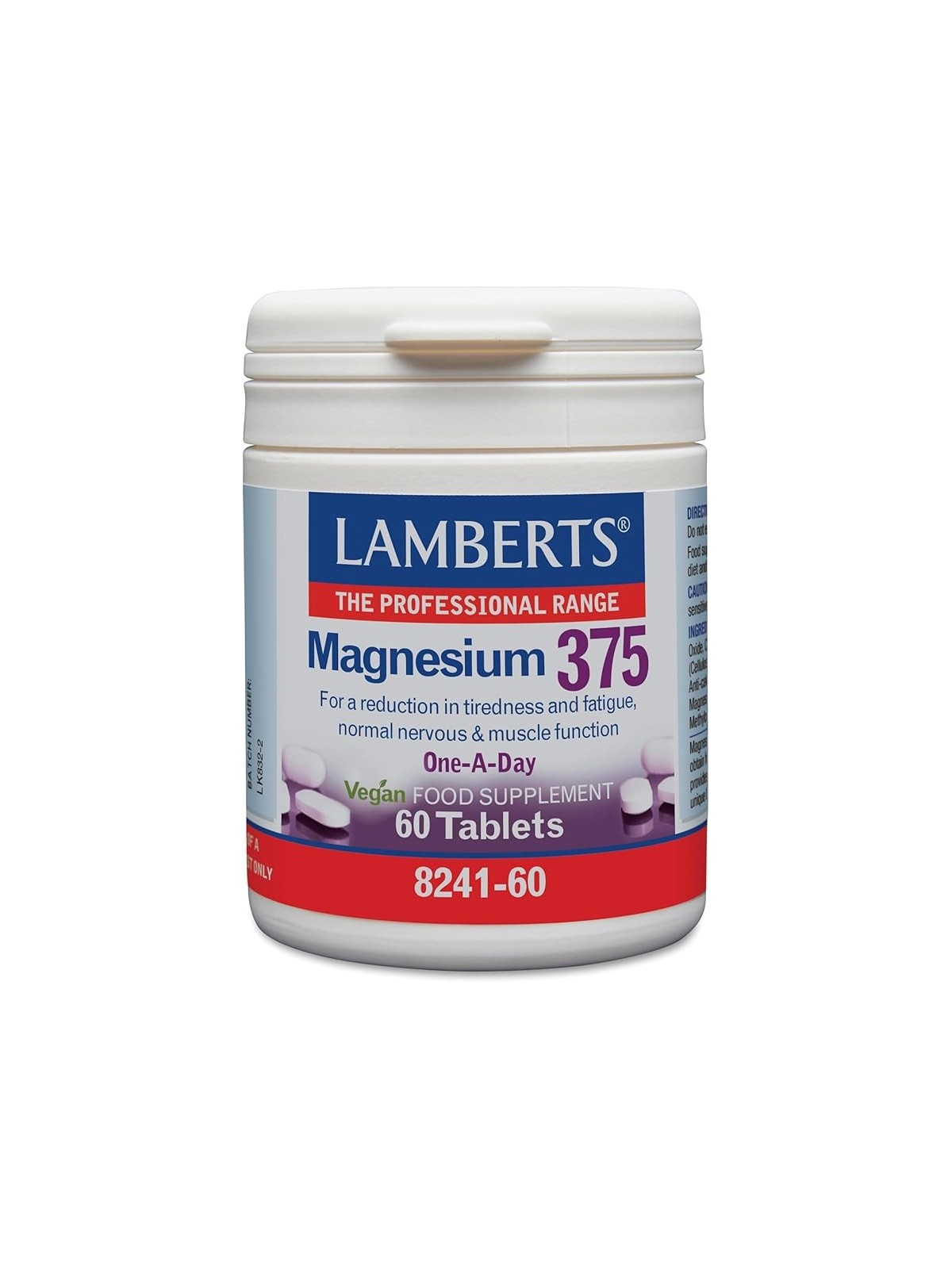 MAGNESIO 375 MG 60 TABLETAS LAMBERTS