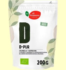 DETOX CHLORELLA Y SPIRULINA BIO 200 GR EL GRANERO