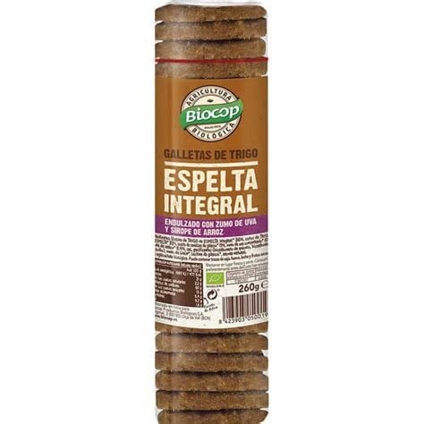 GALLETA ESPELTA ZUMO UVA Y JARABE DE ARROZ BIOCOP 250G